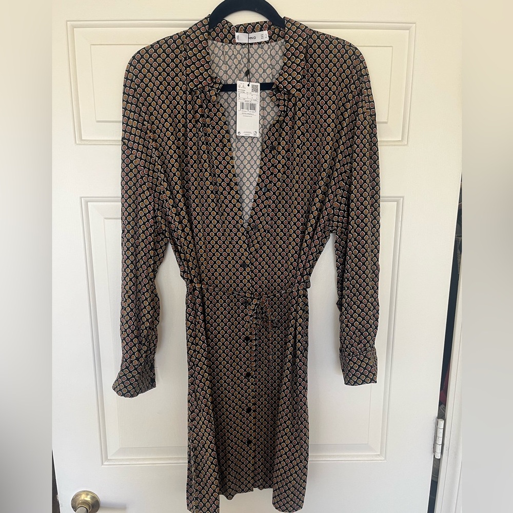 Mango Printed Shirt Dress